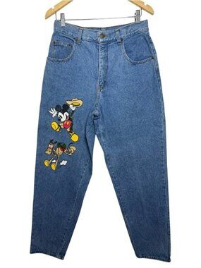 Vintage Disney Western Mickey Mouse Denim Jeans Size 11 Waist 29” Inseam 30”